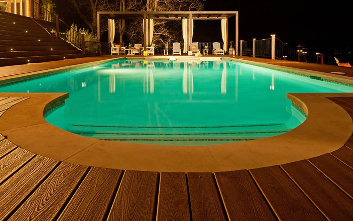 trex decking around inground pool
