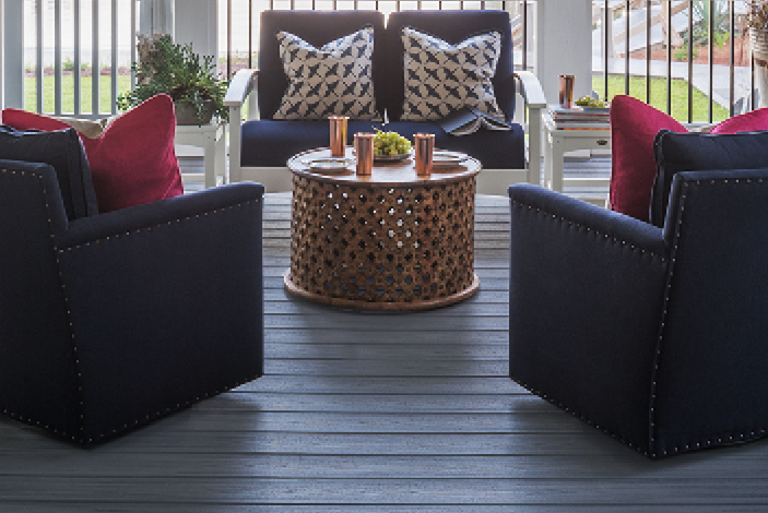 Trex versus PVC Transcend Island Mist decking