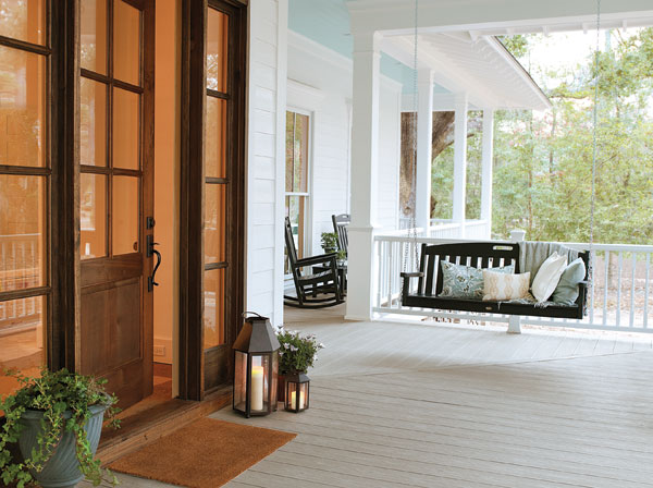 The elegant, traditional porch is one example of design inspiration found on trex.com