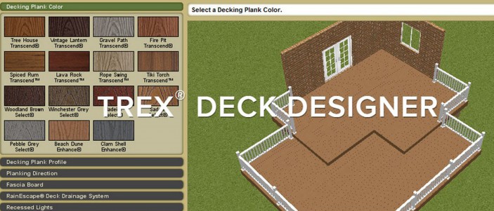 The Trex Deck Designer tool is a great place to start your design process.
