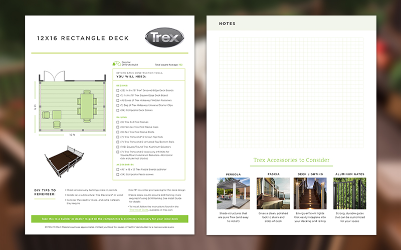 The new Trex Deck Designs make planning your deck build easier and faster.
